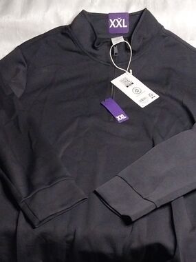XXL Black Lightweight Men's 1/4 Zip Pullover Sandwash Extremely Soft